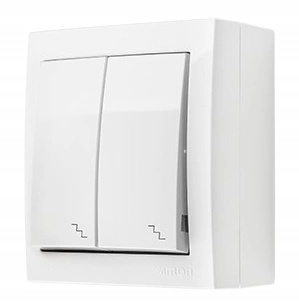 SIMON AquaClick Włącznik Schodowy 2x Natynkowy 10A
