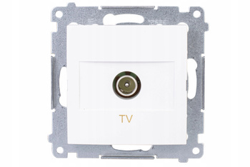 KONTAKT SIMON 54 Gniazdo Pojedyncze Antenowe TV Końcowe Podtynkowe BIAŁE