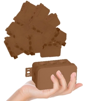 VIPLAST Puszka Natynkowa Hermetyczna Na Klik IP54 80x45x41 mm Brązowa 10szt