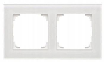 Simon 55 Ramka Podwójna do Gniazdka 2-Krotna Szklana Szkło Mrożone Biała