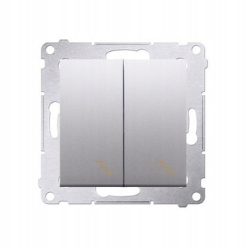 SIMON 54 Łącznik schodowy podwójny SREBRNY