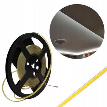 Taśma LED COB Rolka 5metrów 6000K Barwa Zimna Podświetlenie Sufitu Mebli