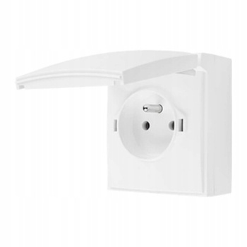 SIMON AquaClick Gniazdo Natynkowe Pojedyncze z klapką  IP44