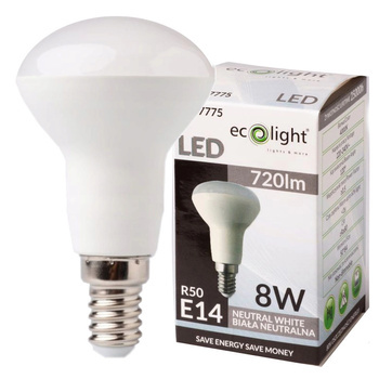 Żarówka LED Energooszczędna E14 8W 230V 4000K Biała Neutralna