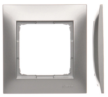 KONTAKT SIMON 54 Ramka Pojedyncza 1-Krotna do Puszek Karton-Gips Srebrny