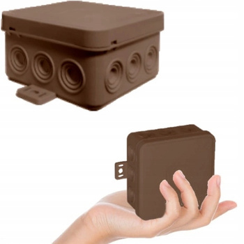 VIPLAST Puszka Natynkowa Hermetyczna Na Klik IP54 75x75x41 mm Brązowa 1szt