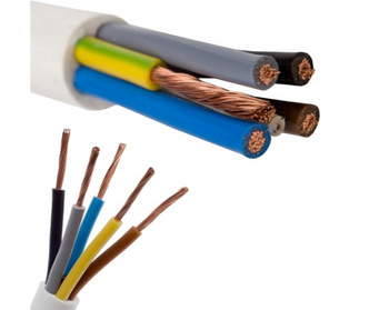 Przewód Warsztatowy Linka Żyła Miedziana OWY 5x4mm2 1m Biały