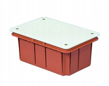 Puszka podtynkowy instalacyjna z białą pokrywą 153x98 x70