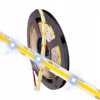 Taśma LED Pasek 12V Jednolita Barwa Biała Zimna 45W 5m Dekoracyjna IP20