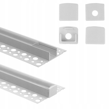 Profil Biały Natynkowy do Taśm LED Wpuszczany do Płyt Karton/Gips 2m