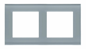 Simon 55 Ramka Podwójna 2-Krotna Szklana Nature Szkło Mrożone Szara