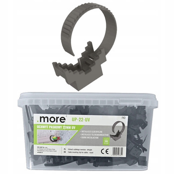 Uchwyt Paskowy do Montażu Kabli i Rur Wiaderko 200 sztuk 22mm Czarne