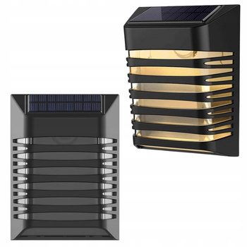 EcoLight Lampa Solarna Elewacyjna Czarna Kinkiet Ogrodowa LED IP64