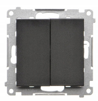 Simon 55 Przycisk Poczwórny Zwierny 10AXm Czarny
