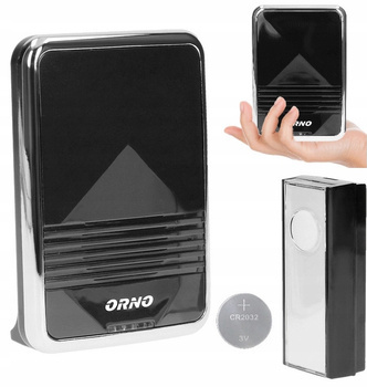 Bezprzewodowy Dzwonek do Drzwi CALYPSO Wodoodporny 300m na Baterie Czarny