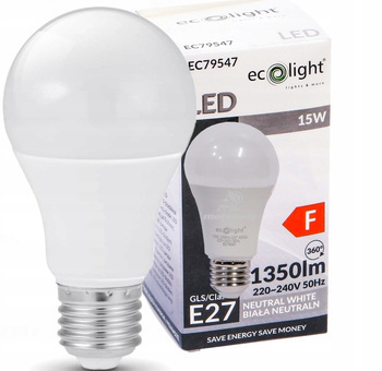 Żarówka Klasyczna LED ledowa 15W E27 Barwa biała Neutralna