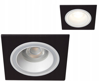 Oczko Sufitowe Pierścień Dekoracyjny GU10 10W Feline Kwadrat Czarno-Białe