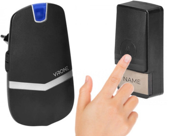 Bezprzewodowy Bezbateryjny Dzwonek Do Drzwi LAXAN Sieciowy Czarny