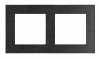 Simon 55 Ramka Podwójna do gniazdek 2-Krotna Metalowa Inox Czarny Nature