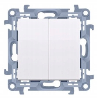 SIMON 10 Łącznik podwójny podświetlany BIAŁY