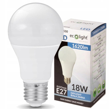 Żarówka LED ledowa Klasyczna 18W E27 6500K Zimna
