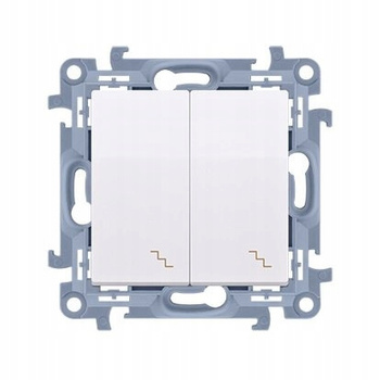 SIMON 10 Łącznik podwójny schodowy podświetl BIAŁY