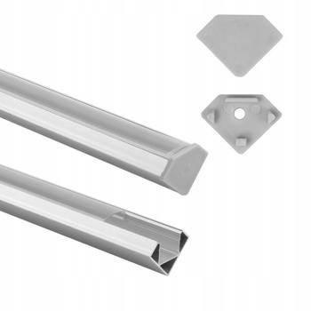 Profil Narożny Biały do Taśm LED Sufit Podwieszany 1m Klosz Transparentny