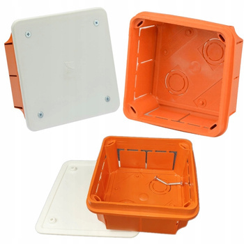 Puszka podtynkowa instalacyjna z białą pokrywą 92x92x45