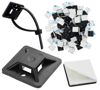 Uchwyt Opaski Zaciskowej Kablowej na Taśmę UV 30x30 mm Czarny 50 szt.