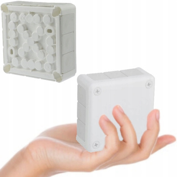 Puszka Natynkowa Hermetyczna 12-wlotowa Z Dławikami 98x98x42mm Biała