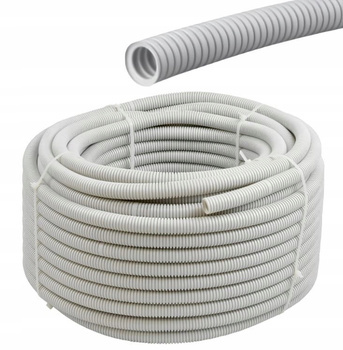 Peszel Rura Karbowana Giętka do Kabli 16/11 mm 320N 50m Szara Pawbol