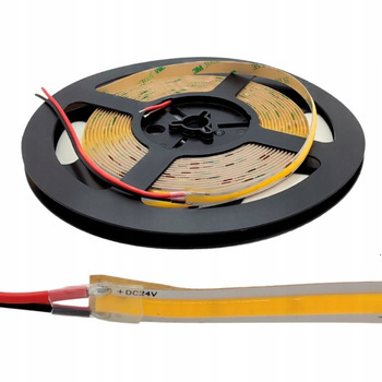 Taśma LED COB Pasek 5m 45W Ciepłe Jednolite 24V Podświetlenie LED
