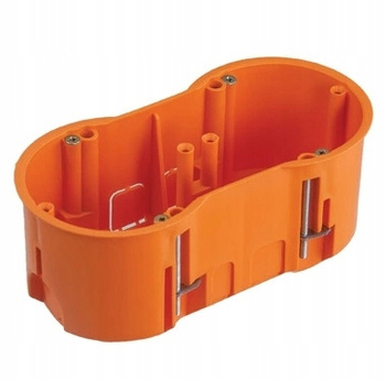 Puszka do płyt gipsowych głęboka podtynkowa x2 Pomarańczowa