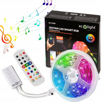 Taśma LED RGB 5m Kolorowa Ściemnialna Sterownik LED z pilotem IP20