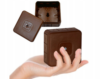 Puszka Elektryczna Hermetyczna Natynkowa 12-Wlotowa 85x85x37mm Brązowa 1szt