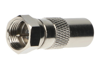 Wtyk SAT Przejściówka Adapter Złącze Antenowe Wtyk-TV / Wtyk-F Miedziane