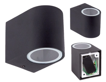 Ecolight Kinkiet Zewnętrzny Oprawa Elewacyjna LED Lampa Ogrodowa IP44 Czarna