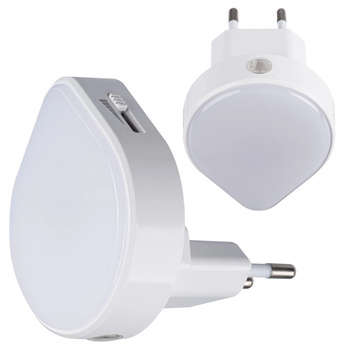 Kanlux Lampka Nocna LED do Sypialni Wtykowa ULOV Regulowana Biała Ciepła